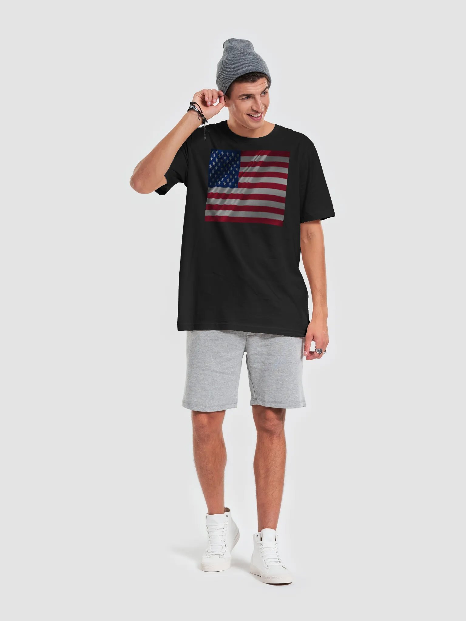 Graphic Grove Patriotic USA Flag Unisex Cotton T-Shirt product image (2)