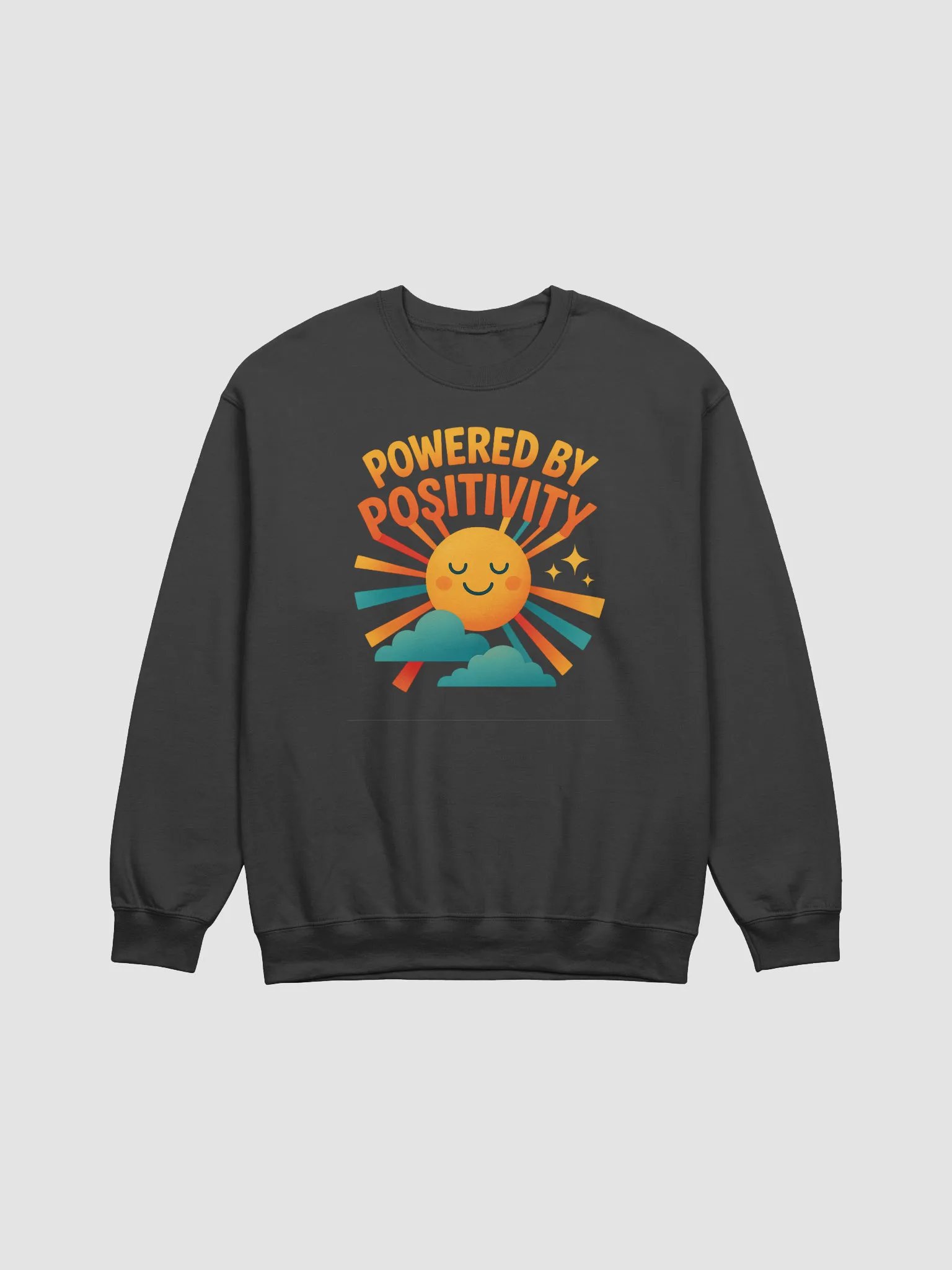 Powered by Positivity – Retro Rainbow Sun Crewneck product image (5)
