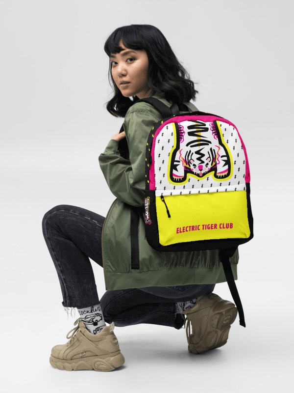 Yellow & Pink Tiger Backpack product image (2)
