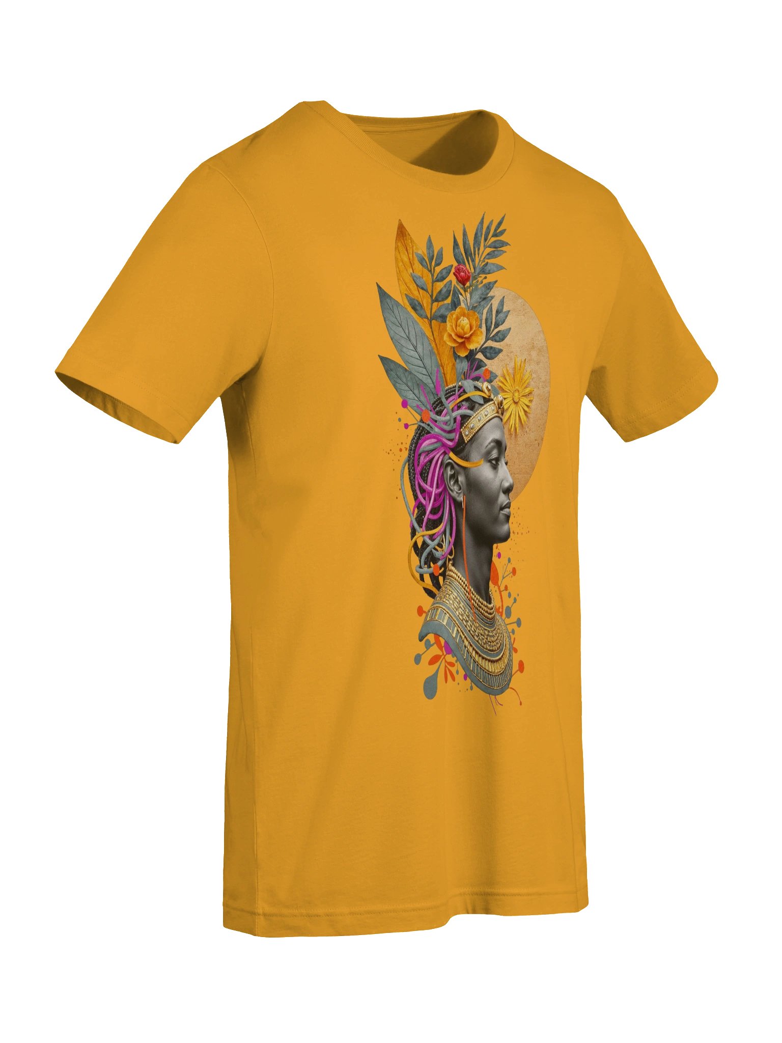 Golden Botanical Goddess Portrait Tee product image (77)