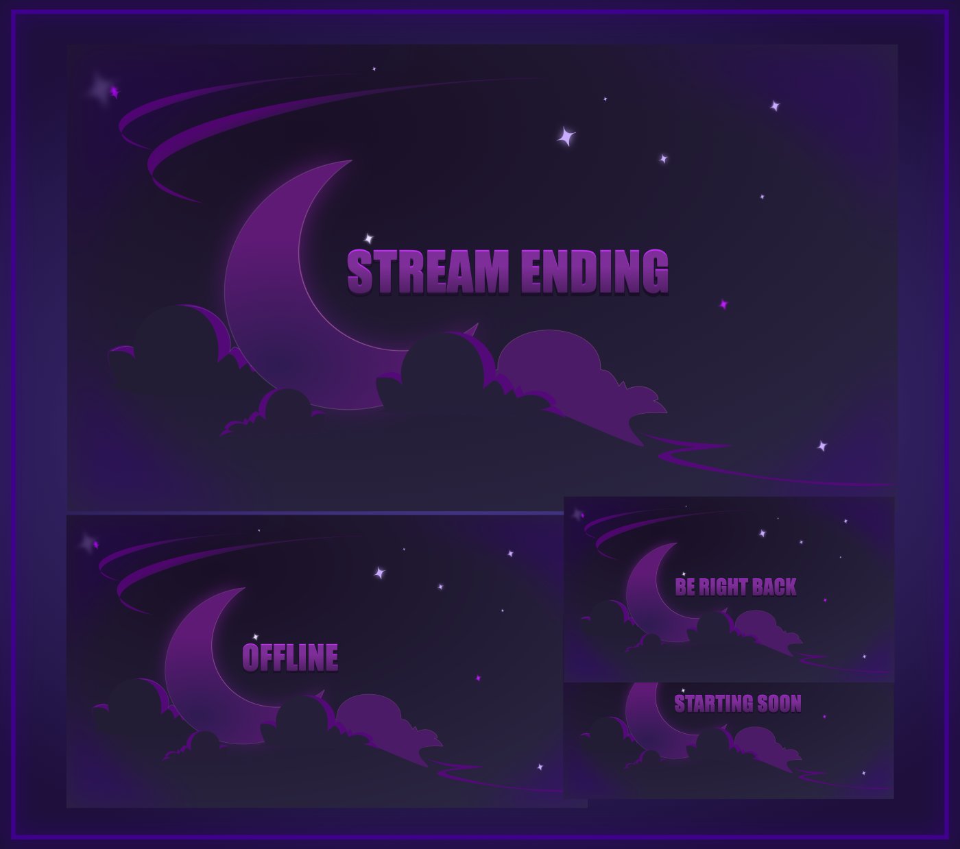 GOTHIC VTUBER STREAM OVERLAY ANIMATED - VTUBER PACK ANIMATED - GOTHIC CELESTIAL STREAM OVERLAY ANIMATED product image (3)