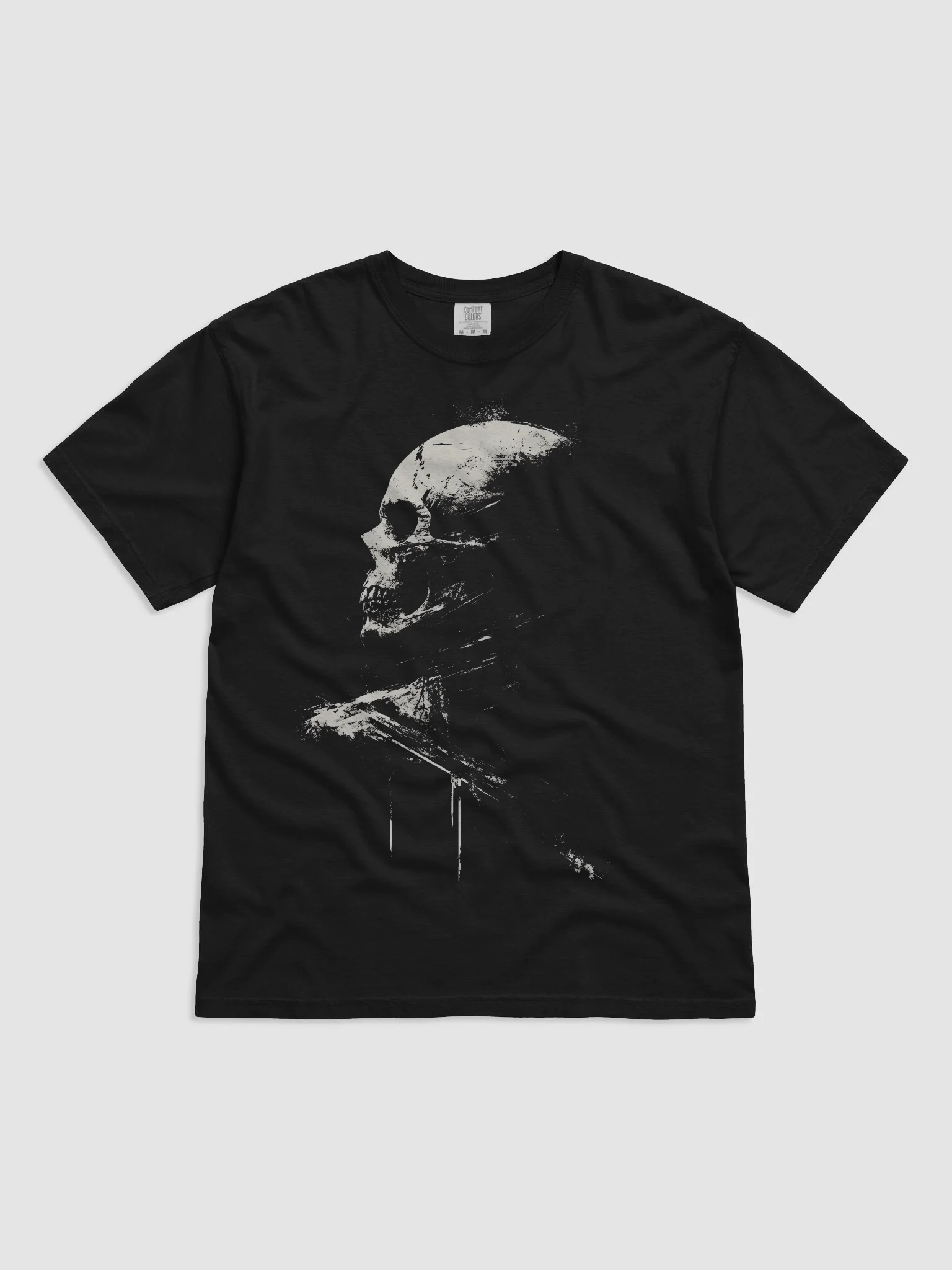 Skull Side Profile Black Graphic T-Shirt product image (1)