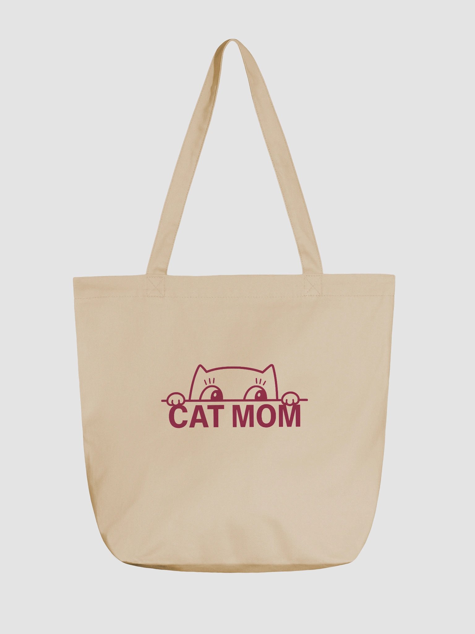 Funny Cat Mom Tote Bag – Cute Peeking Kitty Minimalist Design for Pet Lovers product image (1)