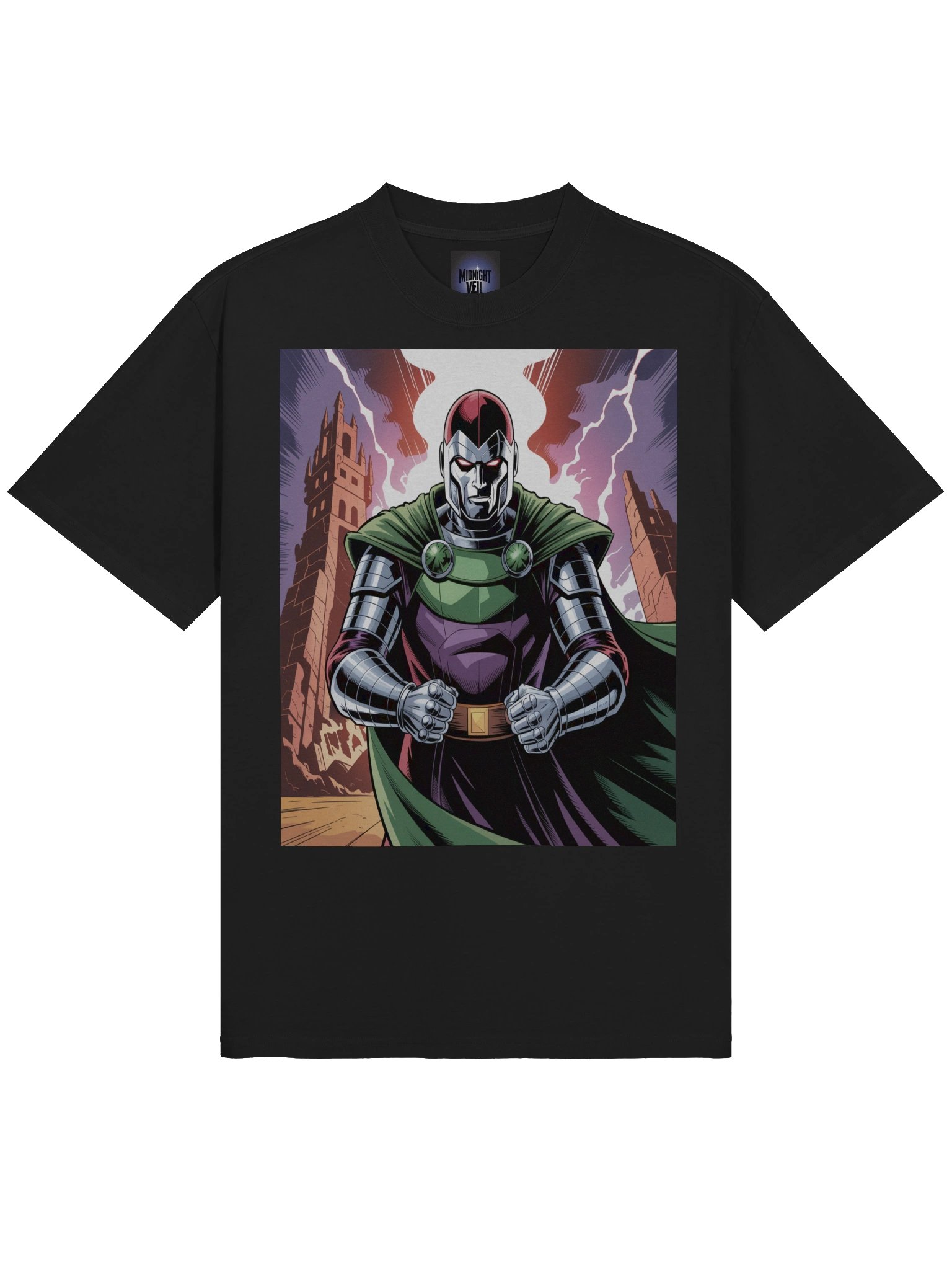 Dr. Doom's Stormforged Bastion – Premium Oversized Faded T-Shirt product image (5)