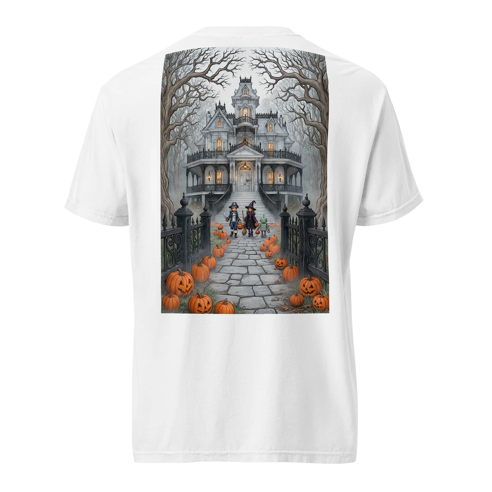 Haunted Mansion with Jack-O'-Lantern Path T-shirt product image (4)