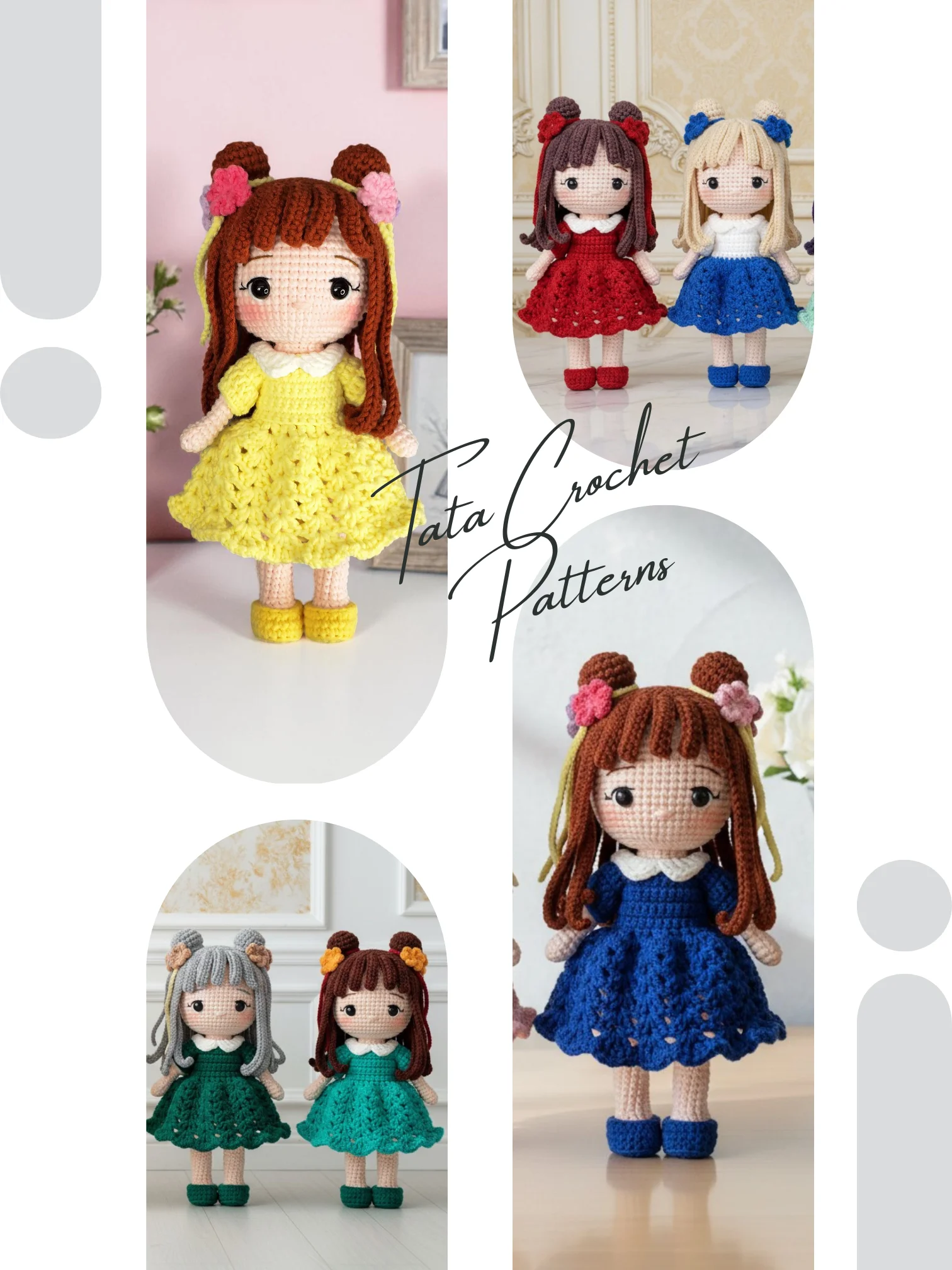 PDF Pattern | Crochet Doll in Flared Dress - Amigurumi Doll Crochet product image (4)