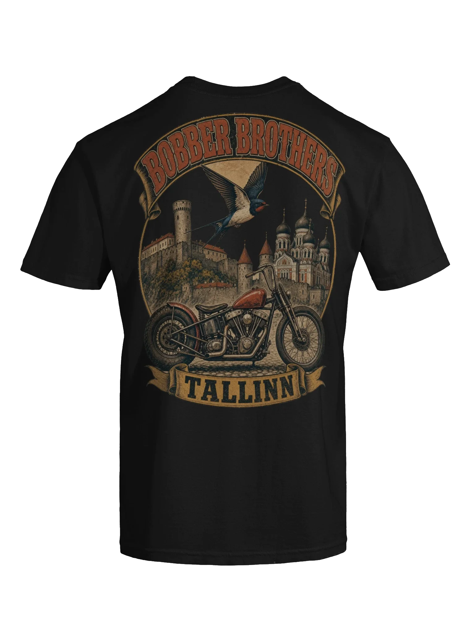 Tallinn motorcycle t-shirt design by Bobber Brothers