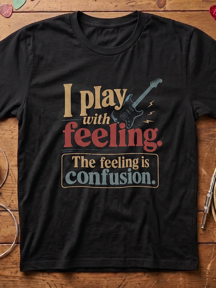I play with feeling - guitar t-shirt | funny guitar t-shirts product image (1)