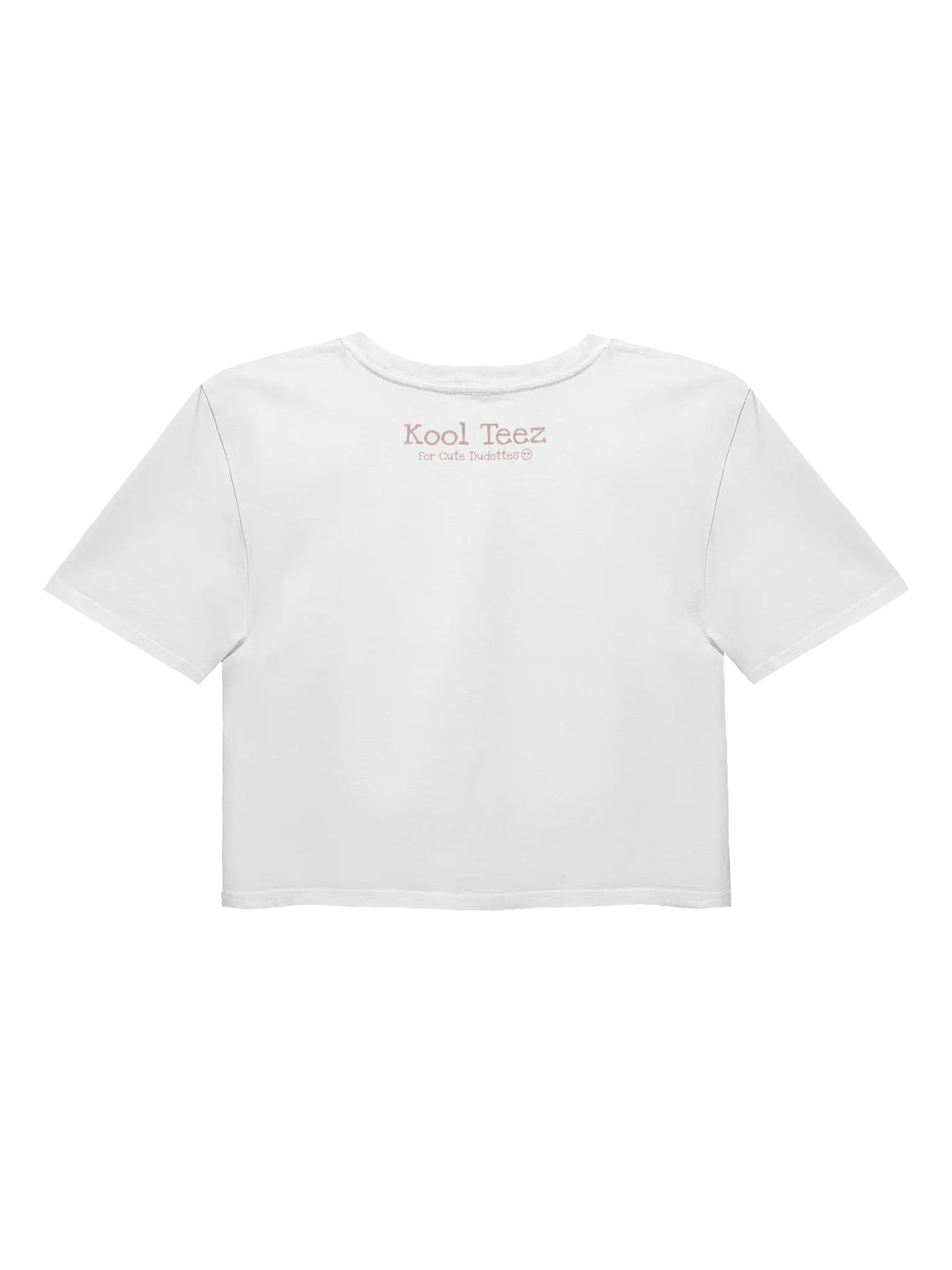 Cute Dudette White Crop Top Pink Logo Print product image (2)