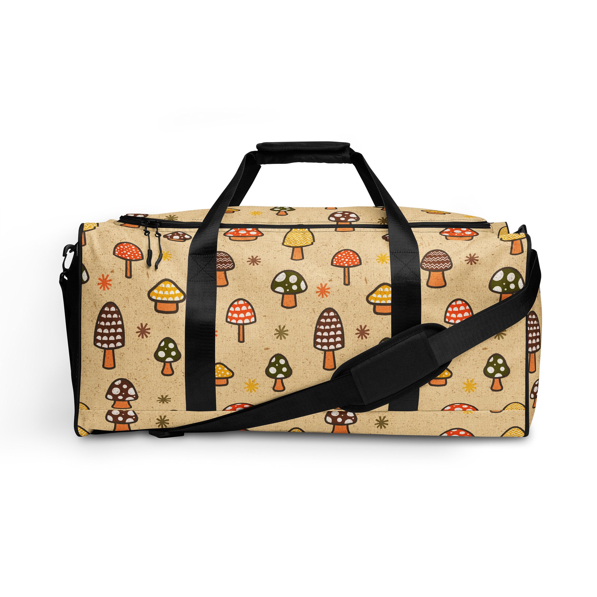 1970s Retro Mushrooms Duffel Bag product image (1)