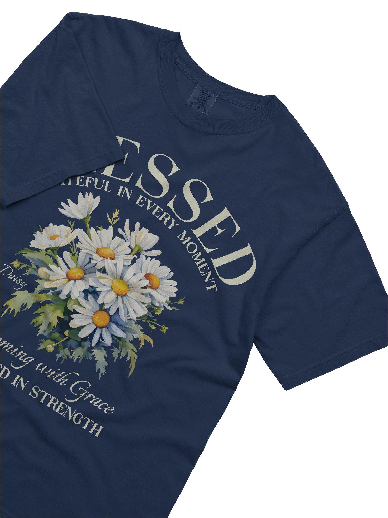 Blessed Daisy Flower Shirt – April Birth Flower Blooming with Grace Graphic Tee product image (5)
