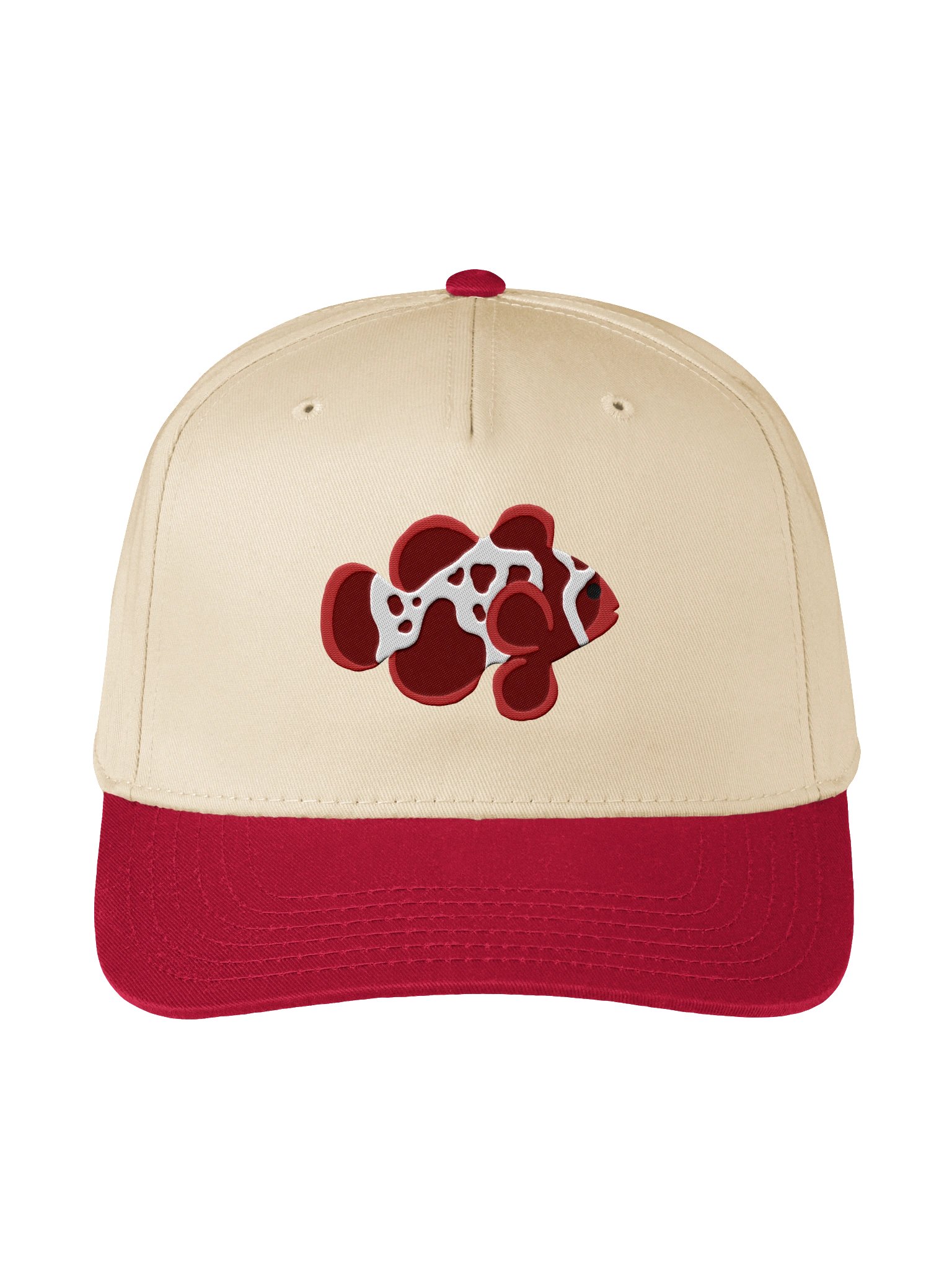 Lightning Maroon Clownfish Embroidered Mid-Profile Baseball Cap | Saltwater Reef Aquarium Fish Hat product image (1)