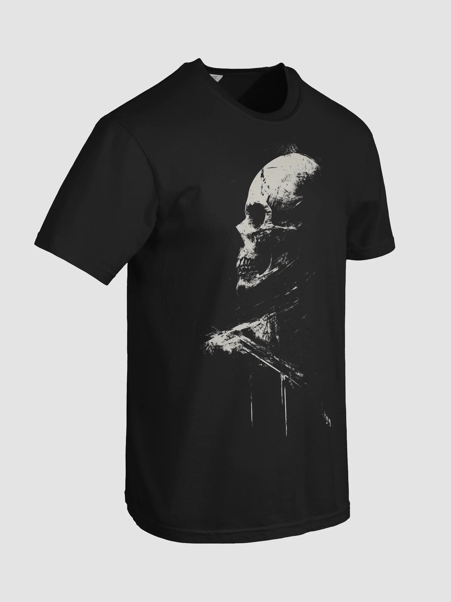 Skull Side Profile Black Graphic T-Shirt product image (8)