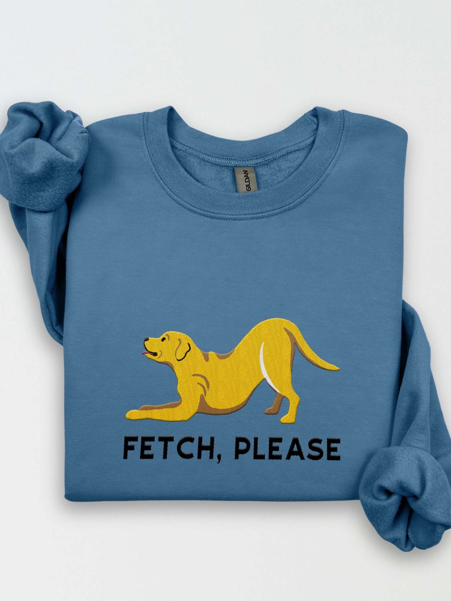 Fetch Please Sweatshirt (Embroidered) of a Labrador Retriever product image (1)