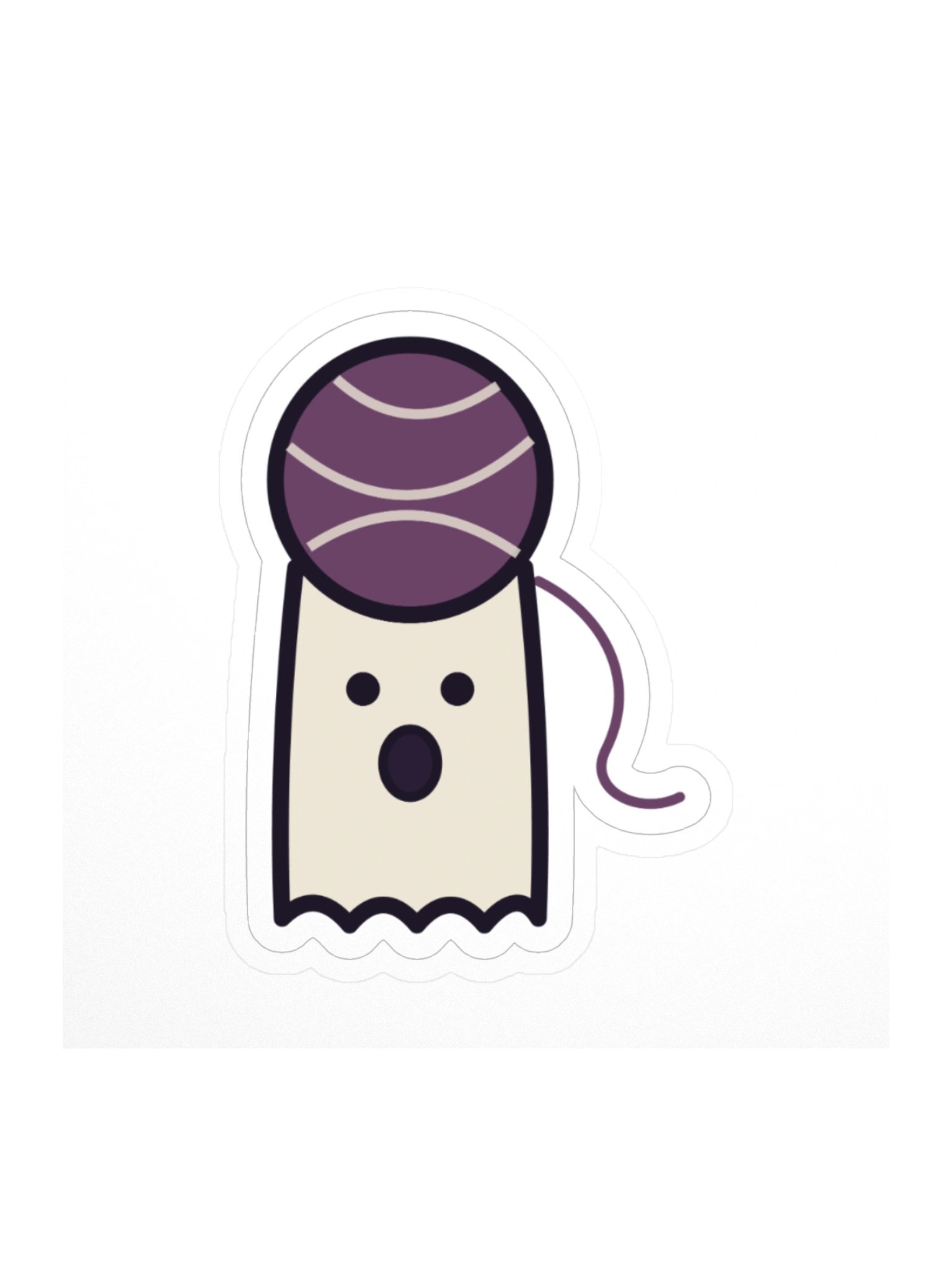 Tangle-Ghost Zombie Cat Laptop Sticker, 3 Inch product image (1)
