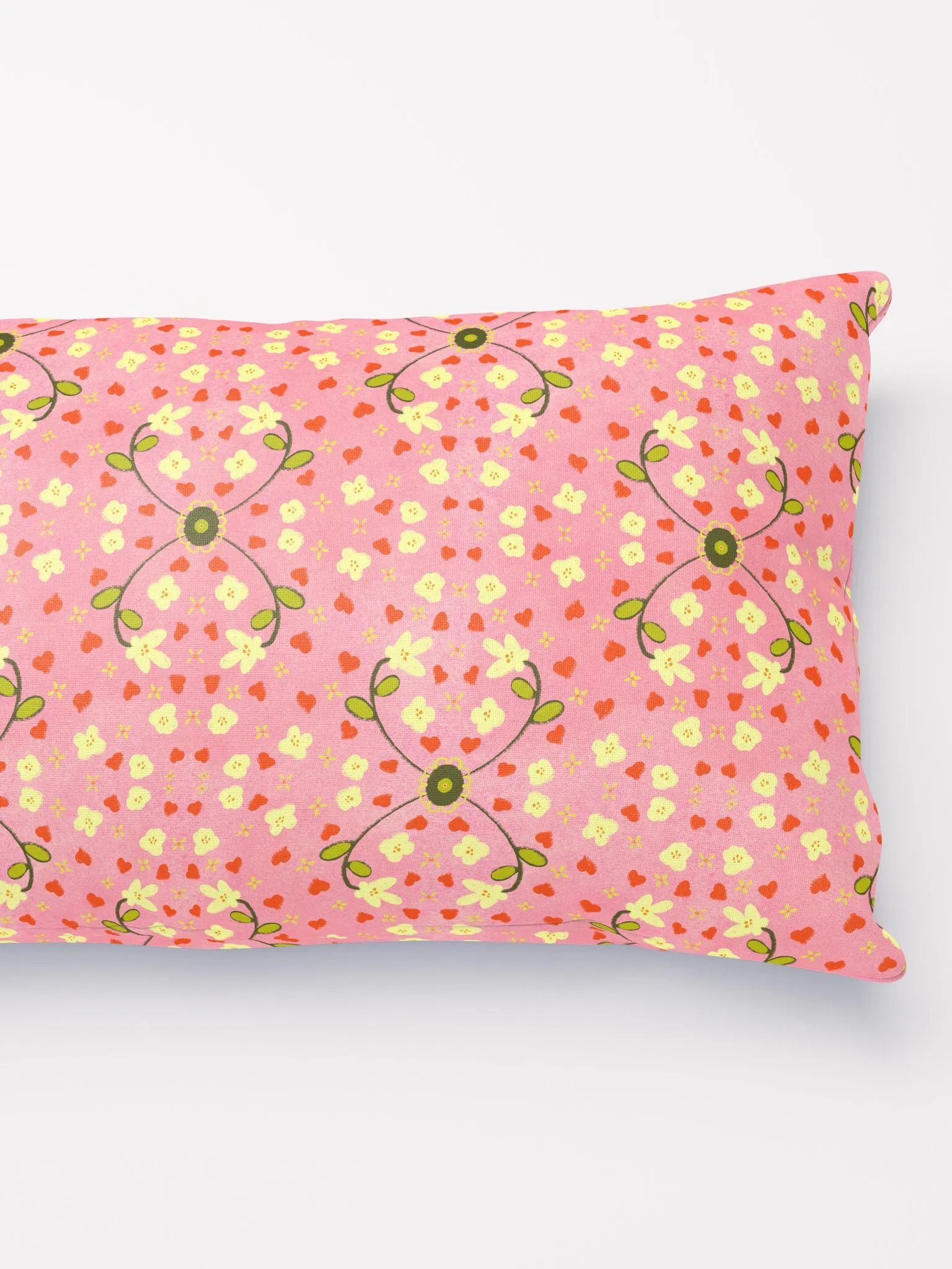 Hearts and Flowers Pink Pillow product image (5)