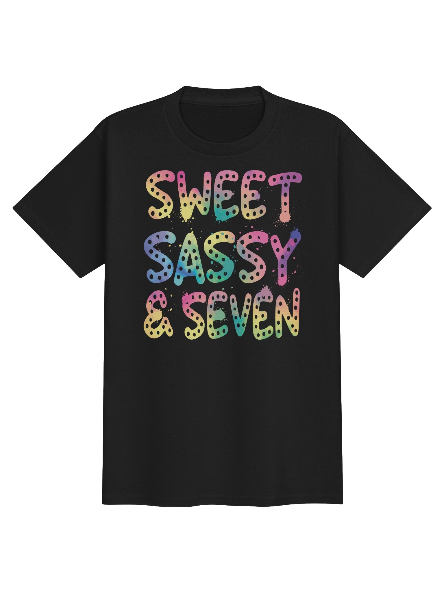 Sweet Sassy and Seven Kids Shirt, Colorful 7th Birthday Tee for Girls and Kids product image (2)