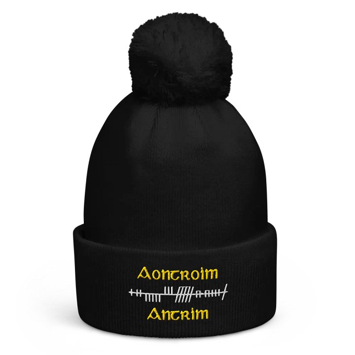 Antrim/Aontroim, Orthodox Style Ogham embroidered Pom-Pom Beanie product image (1)