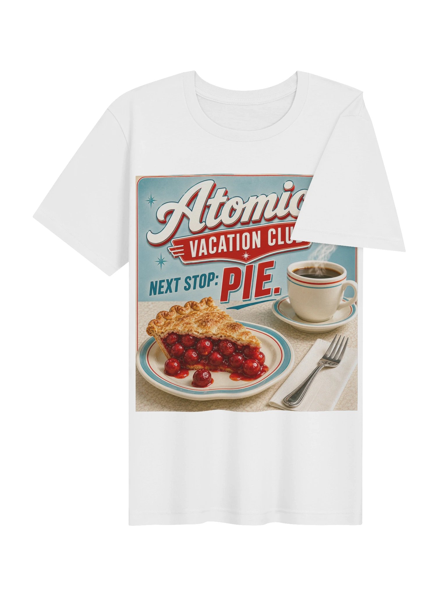 Atomic Vacation Club™ Next Stop: Pie! Retro Road Trip T-Shirt product image (28)