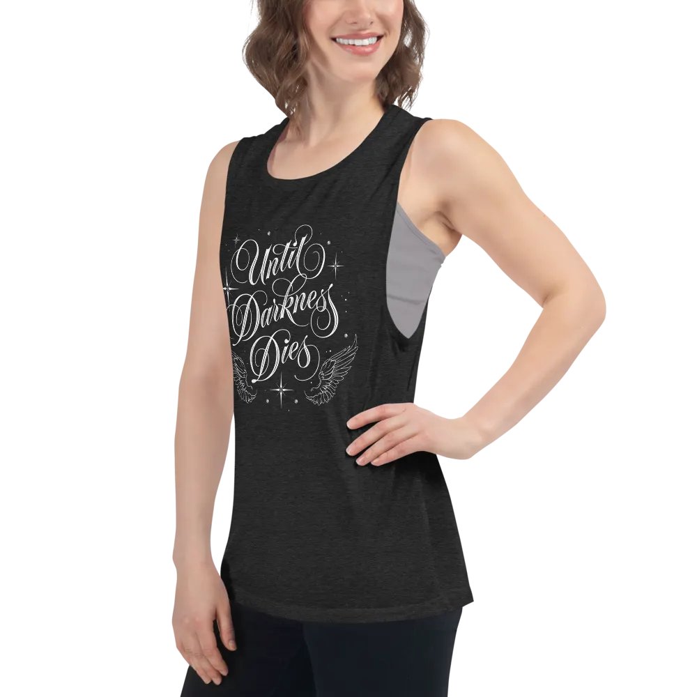 Until Darkness Dies (wings design) Bella+Canvas Women's Flowy Muscle Tank product image (7)