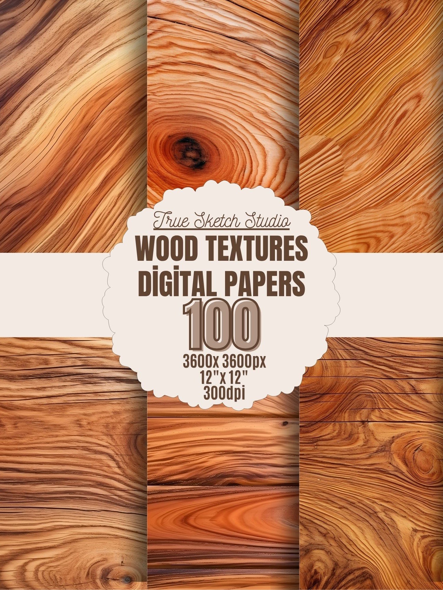 Rustic Wood Texture Digital Paper Bundle 4 product image (2)
