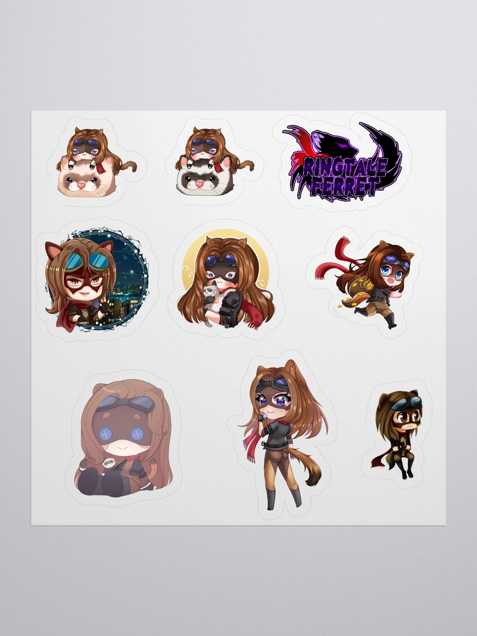 Ferret Chibi Sticker Set #1 product image (1)
