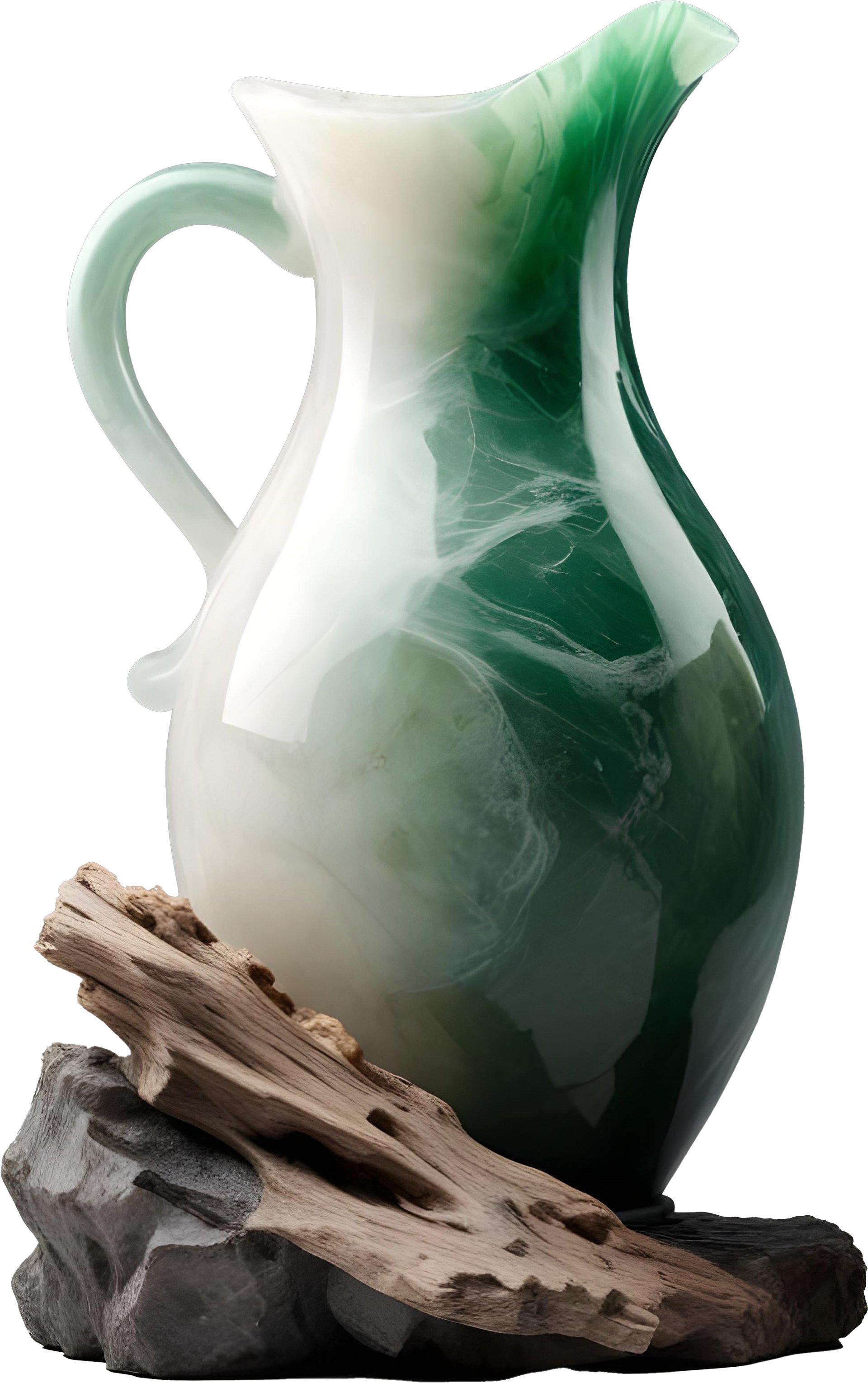 Jade and Driftwood Pitcher, PNG product image (1)