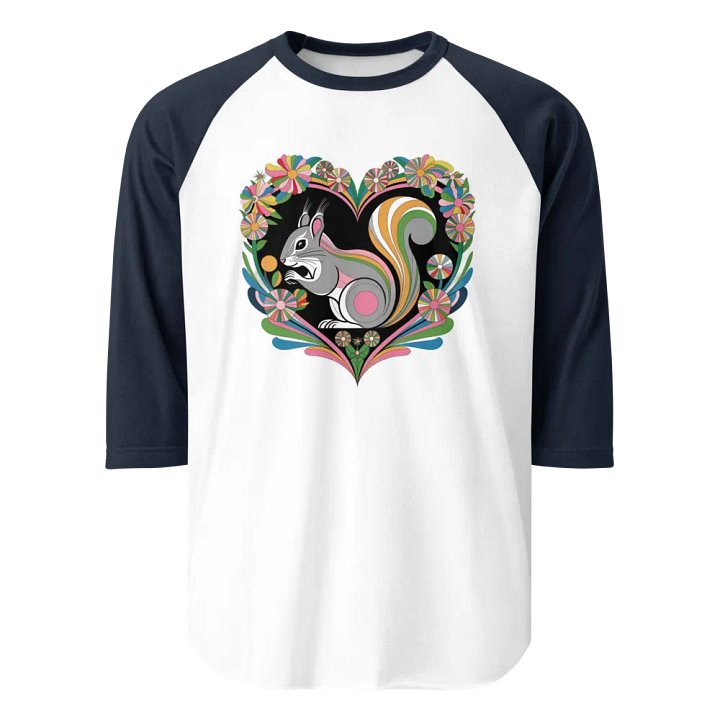 Whimsical Squirrel Heart Raglan Tee product image (1)
