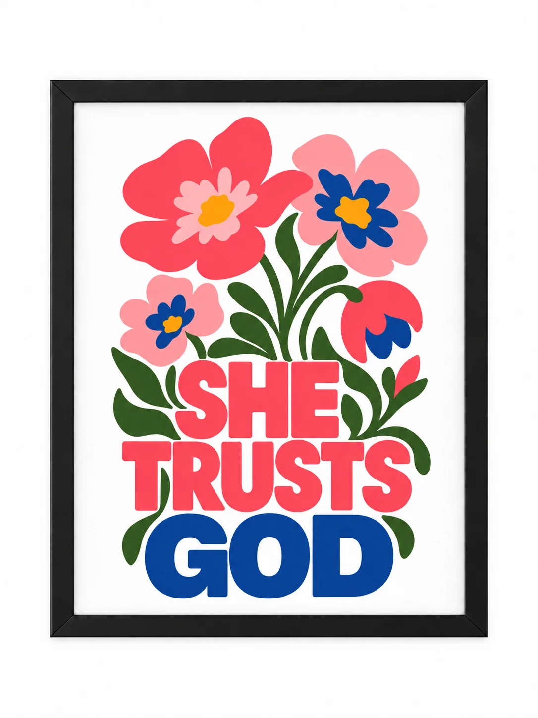 She Trusts God PNG – Christian Floral Shirt Design product image (6)
