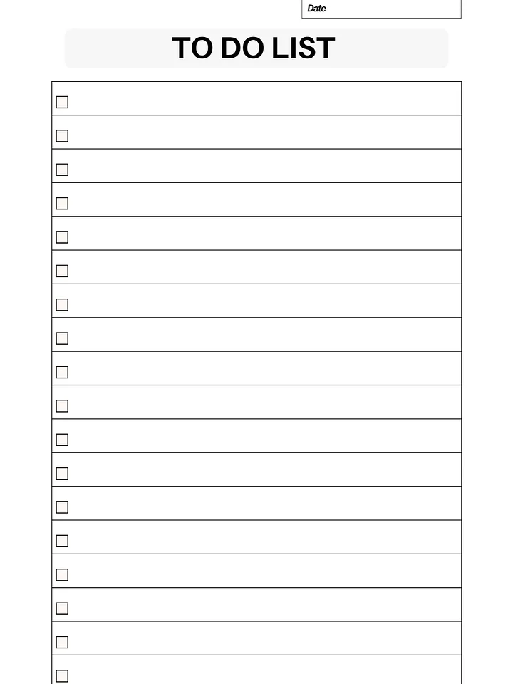 To Do List Page - PDF product image (1)