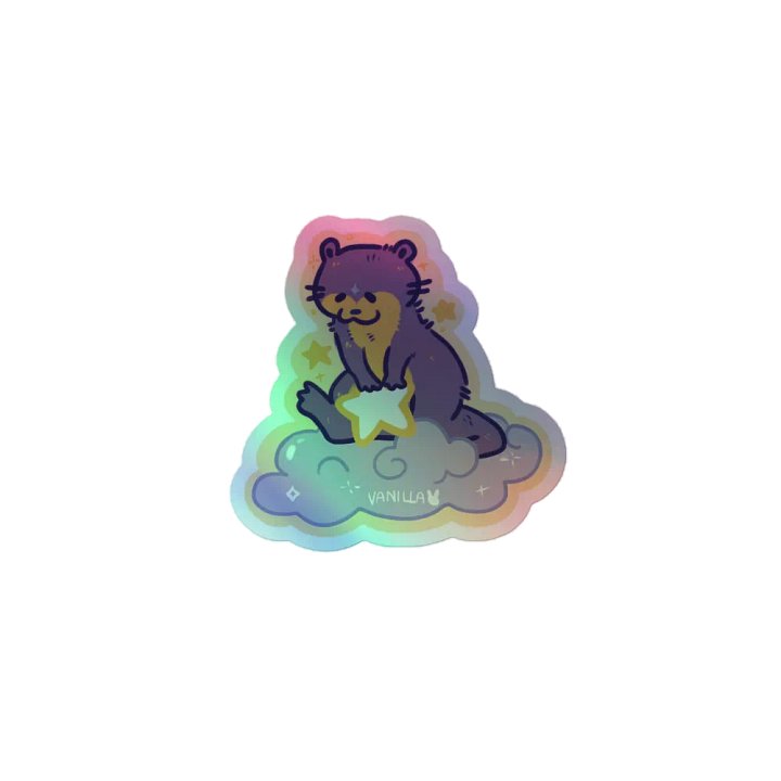 Otter sticker holographic product image (1)