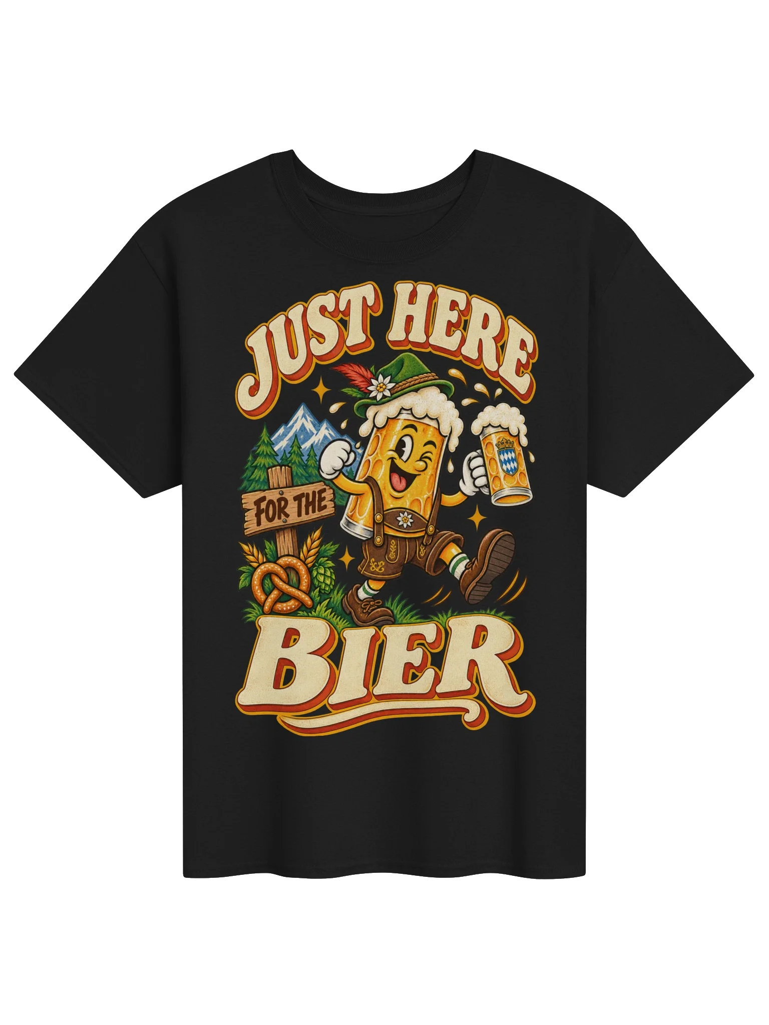 Just Here for the Bier Oktoberfest Funny Vintage Tee
