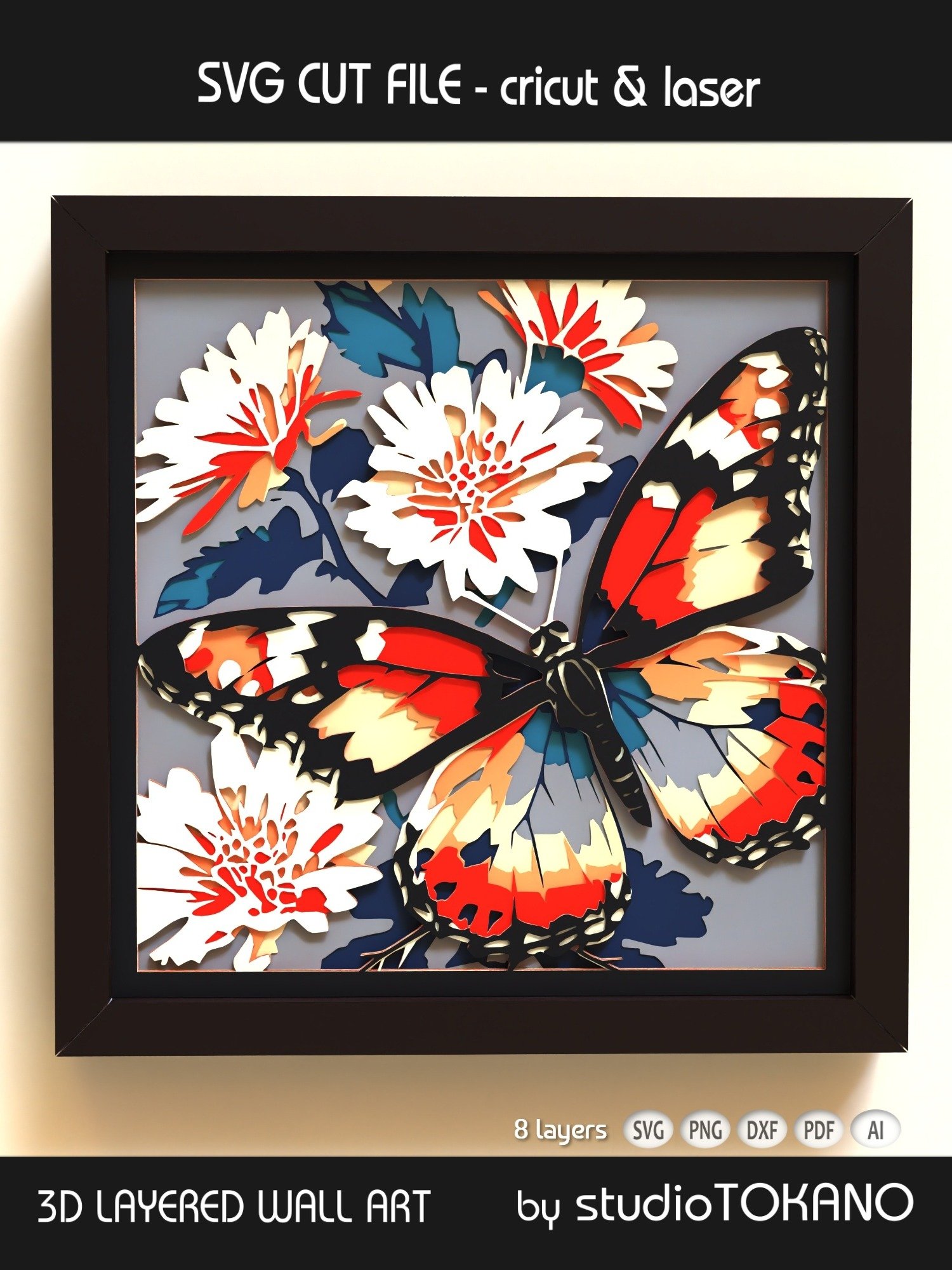 Butterfly Shadow box SVG product image (3)