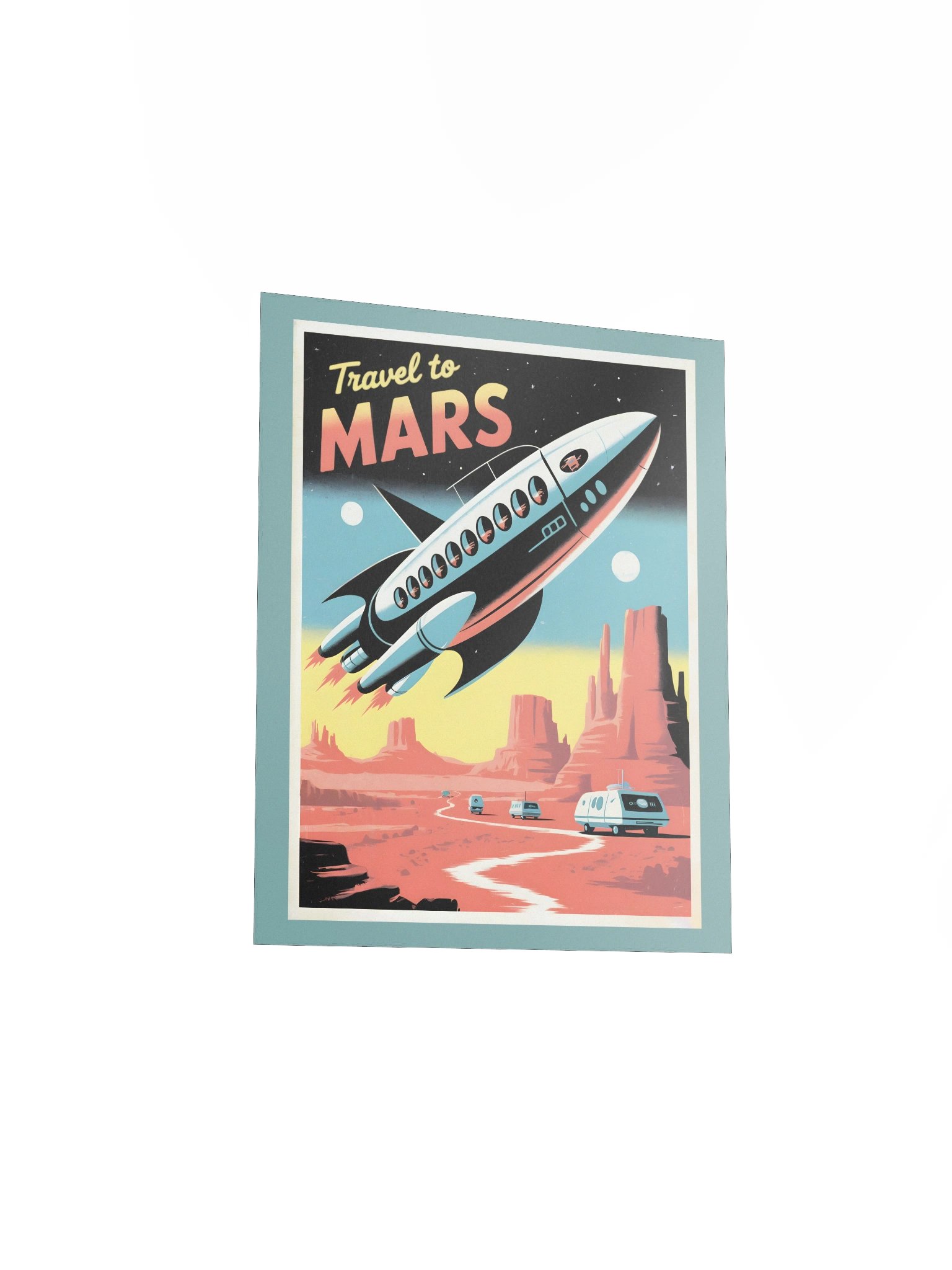 Travel to Mars – Retro Vintage Style Poster - Stellar Sci-Fi Wall Art product image (4)