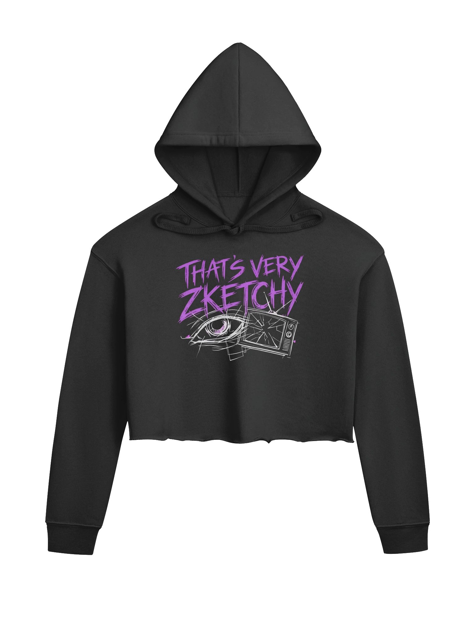 Glitch Vision Women's Fleece Crop Hoodie product image (1)