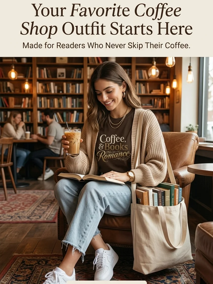Coffee, Books, & Romance Luxury Vintage Comfort Tee product image (1)
