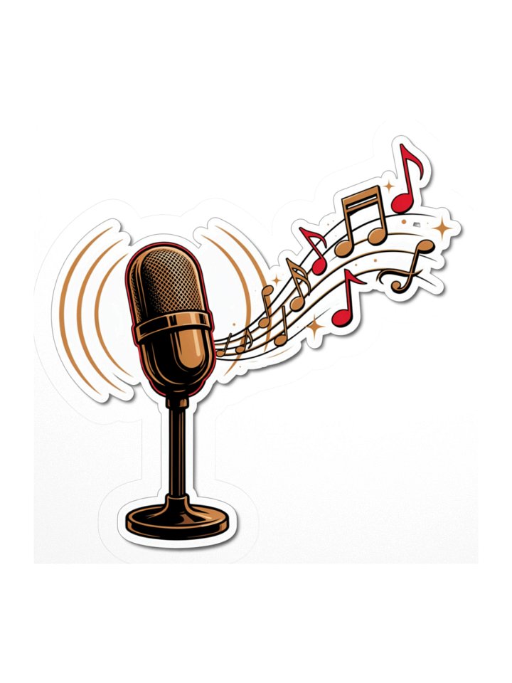 Vintage Microphone Music Kiss Cut Sticker product image (3)