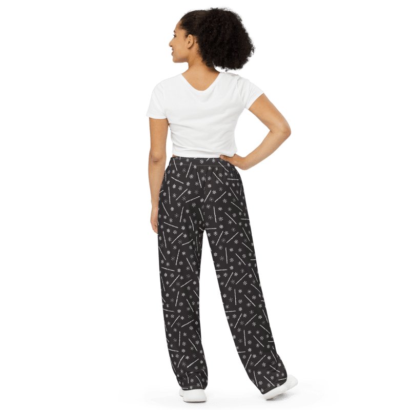 C Flute - Flutes and Snowflakes Unisex Wide-Leg Lounge Pants product image (2)