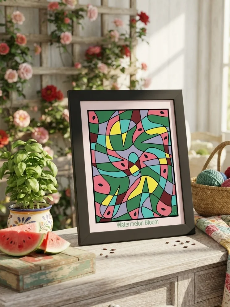 Watermelon Bloom – Framed Matte Art Poster product image (1)