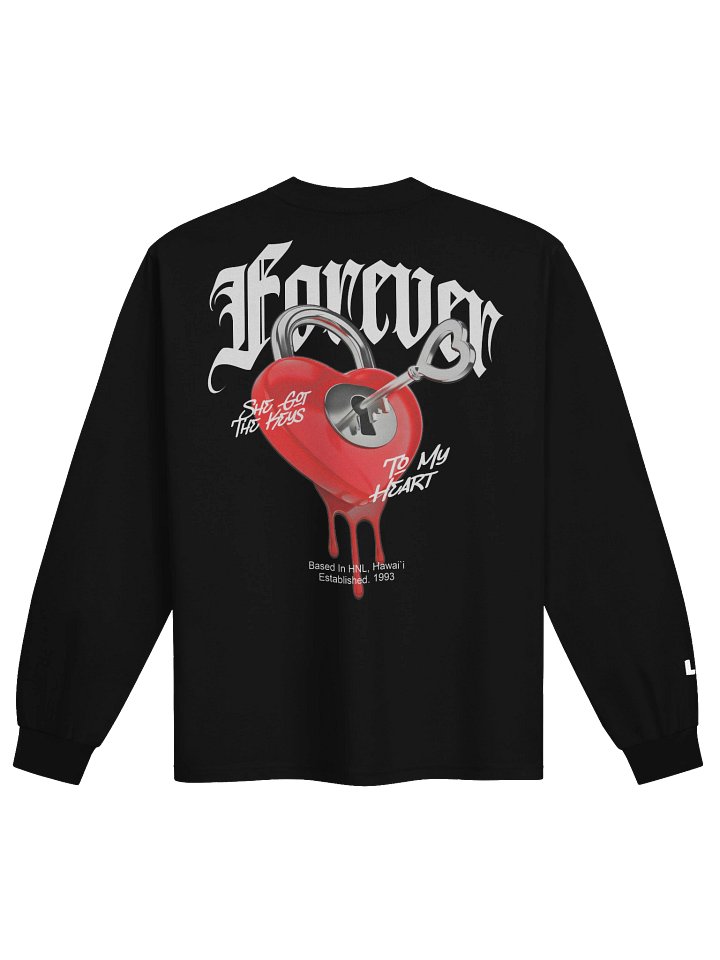 "Keys To My Heart" Unisex Premium Heavyweight Long Sleeve Shirt in Black product image (2)
