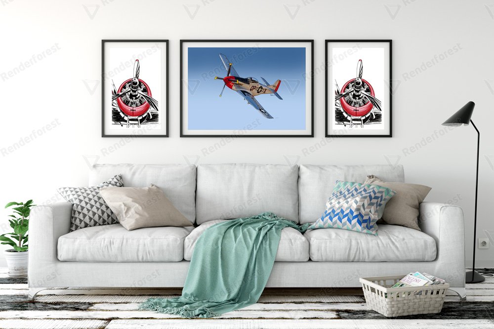 P-51 Mustang Sally Digital Printable Aviation Wall Art Pilot Gift product image (9)