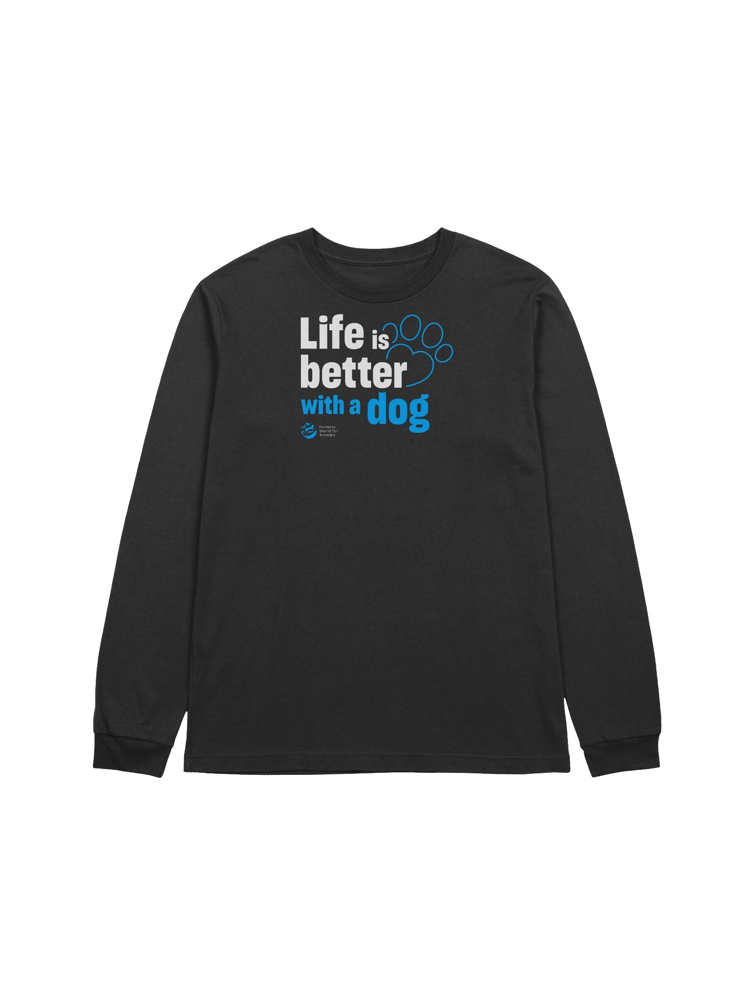 Life is better with a dog - typographic - Long sleeve tee product image (1)