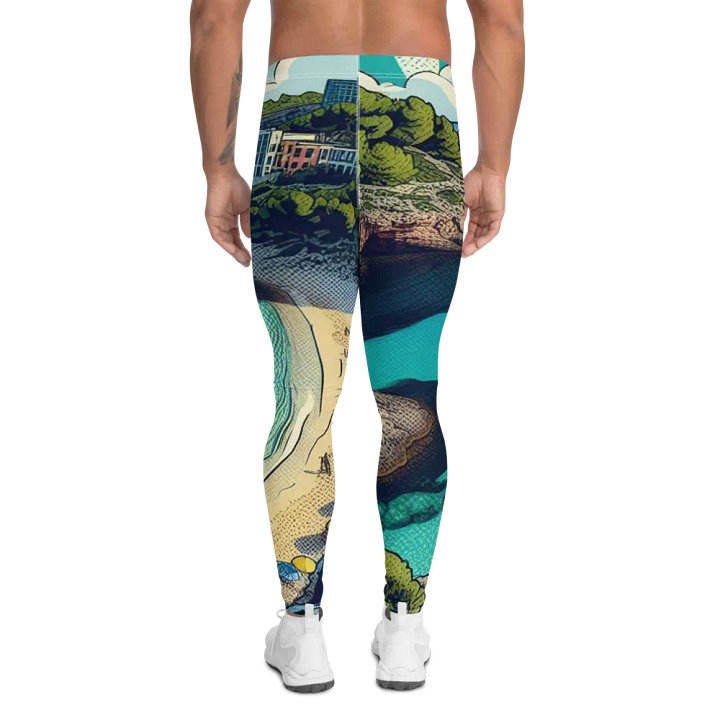 Coastal Comic Scene Men's Leggings | AI Design product image (2)