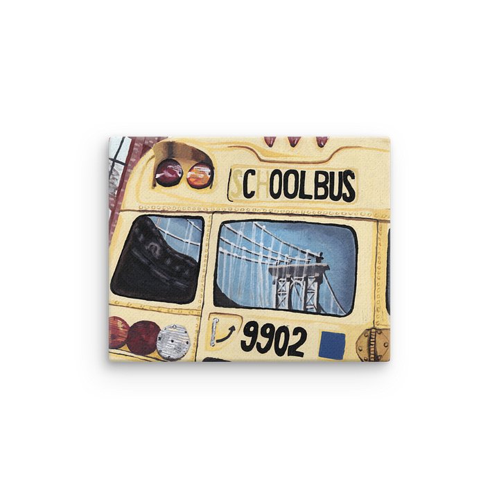 Cool Bus - Handmade Piece Sleek Slim Canvas Art product image (1)
