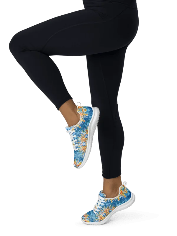 Solar Boho Mandala: Damen Sneaker in Blau & Gold Women's Athletic Shoes product image (2)