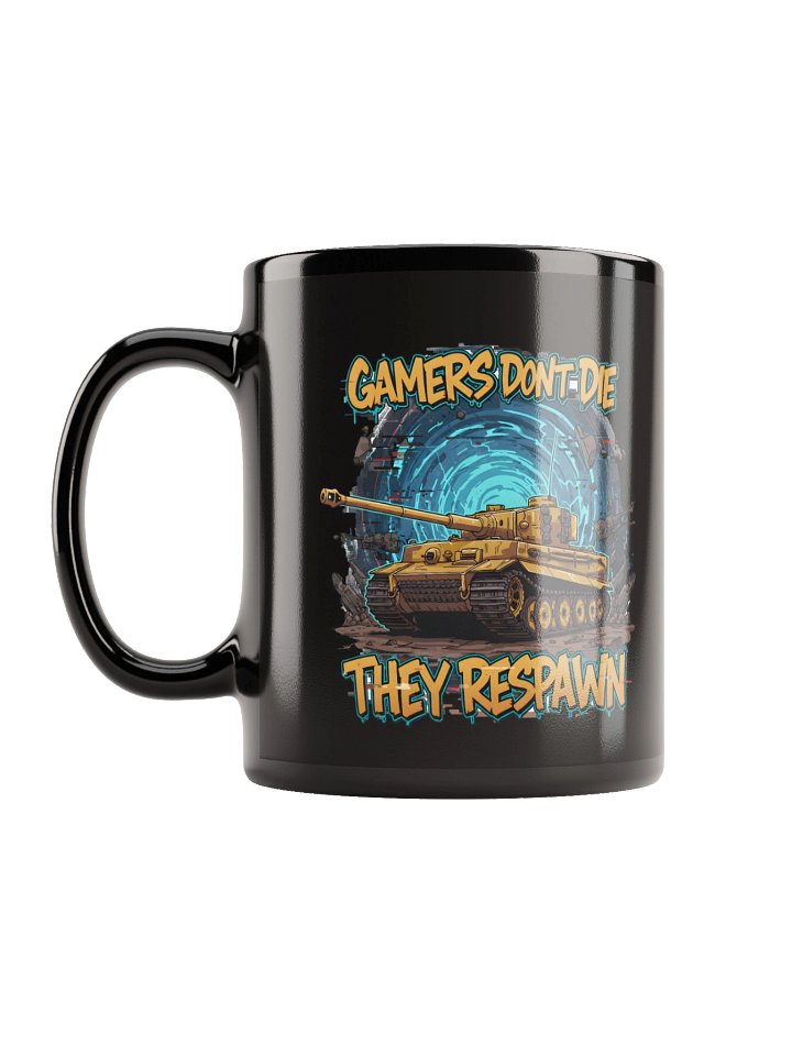 Black Glossy Mug Gamers dont die product image (1)
