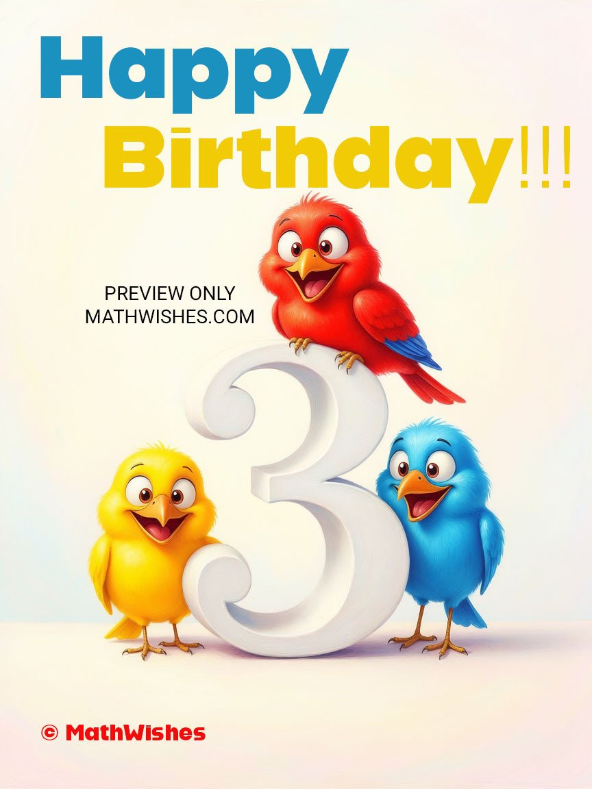 3rd Birthday Card - Three Birds product image (1)