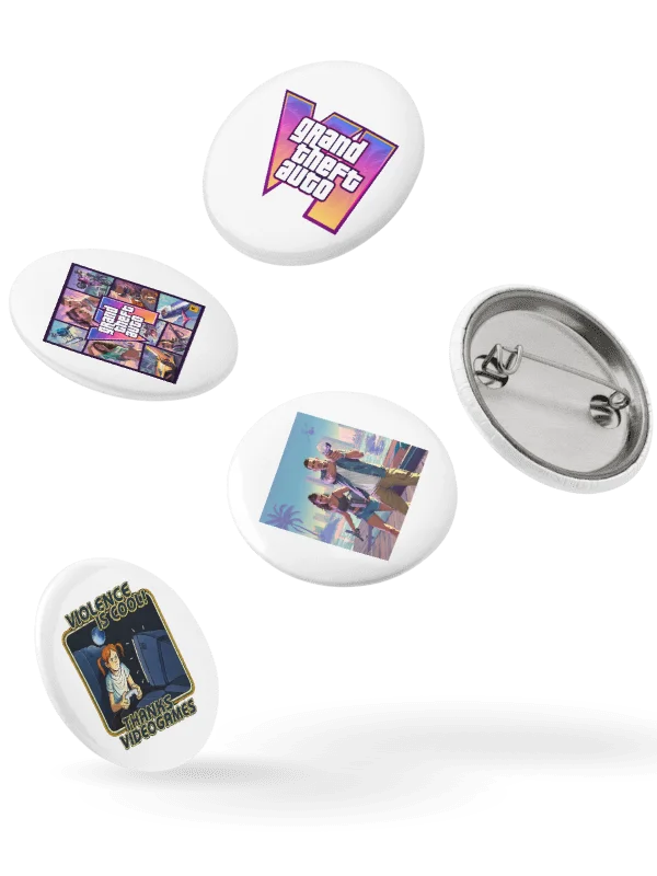GTA VI Pin Buttons – Set of 5 ( Fan Design ) product image (5)