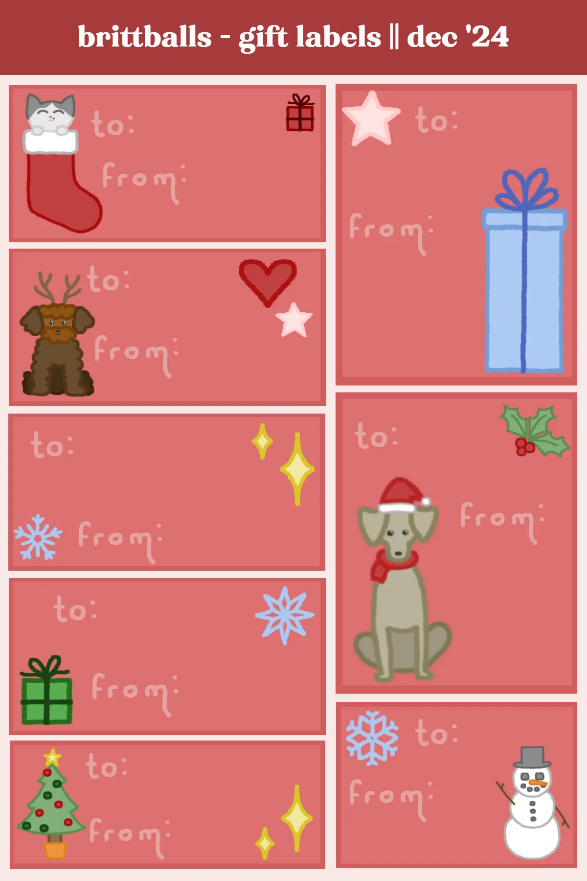 "Gift Labels" Sticker Sheet product image (2)