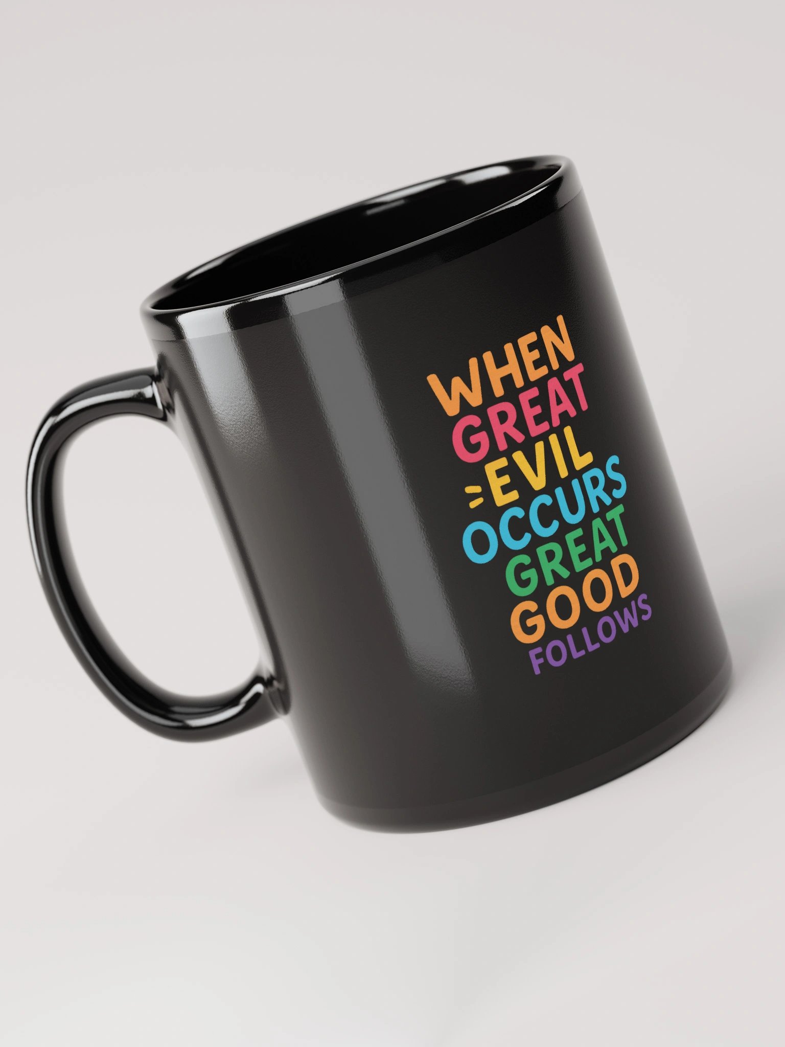 Great Good Follows” Inspirational Black Mug – Nichiren Buddhism Quote for Inner Strength product image (3)
